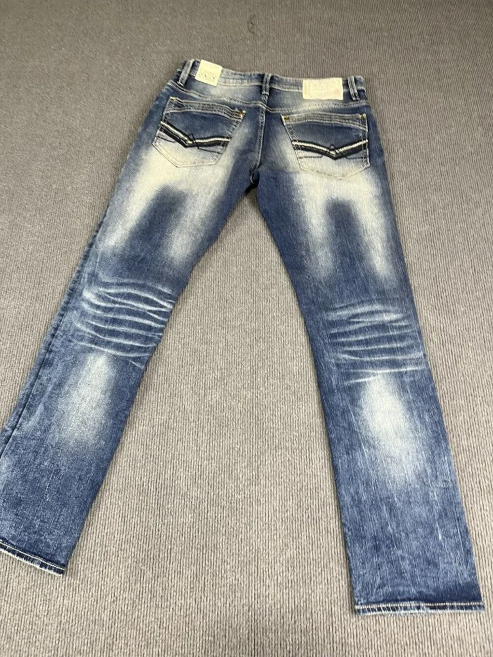 Buffalo David Bitton Ethan-X Mens Blue Distressed Slim Straight Jeans 31x30 NWT